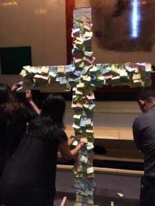 400+ attendees nailed their written transgressions on the cross at Good Friday service